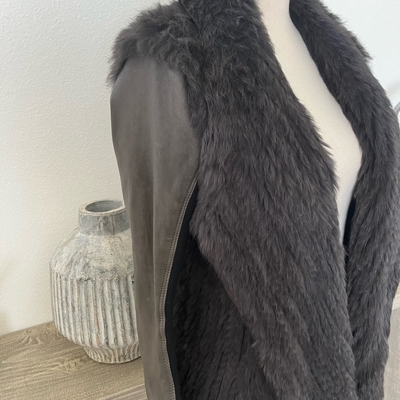 June Rabbit Fur & Leather Jacket - Picture 3 of 8